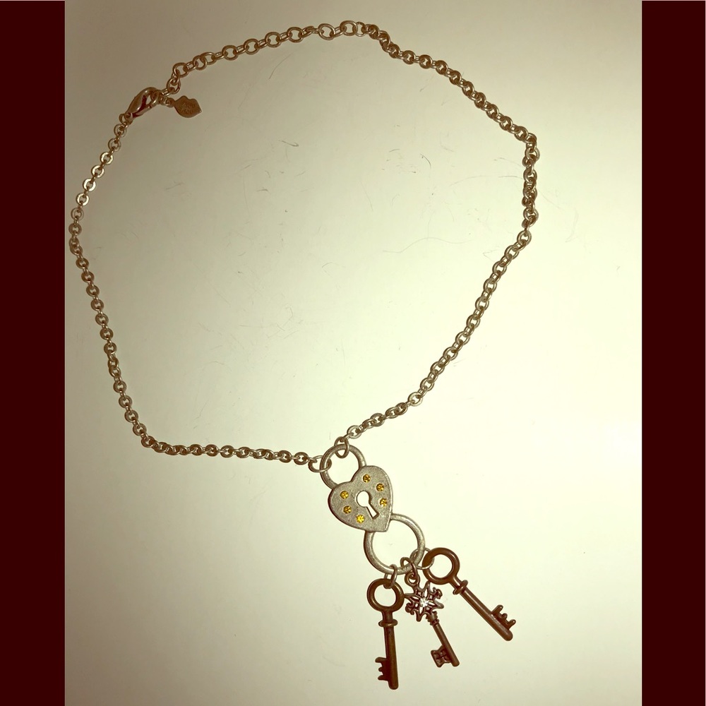 Bisou Bisou Antique Silver Lock and Keys Necklace